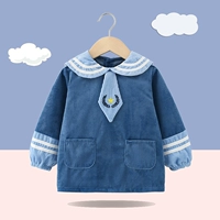 Детский водонепроницаемый фартук для девочек, демисезонный нагрудник для еды, анти-грязь, с карманом, сзади на завязках