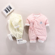 Newborn baby clothes Spring and Autumn Winter monk suit Cotton full moon thin cotton coat male and female newborn baby jumpsuit