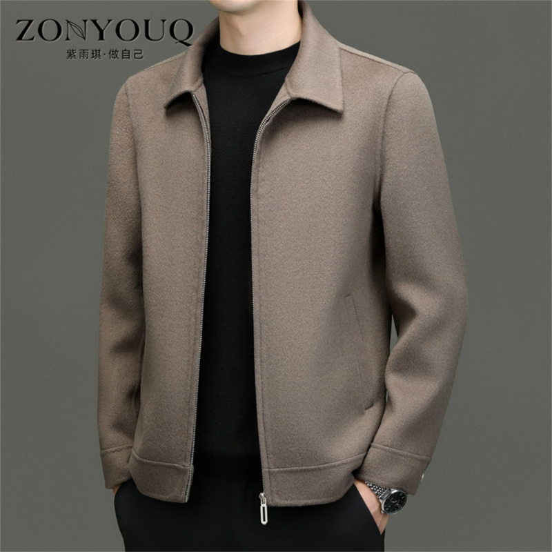 Wool Jacket for Men, Autumn and Winter, Double-Sided Wool, Thickened, Warm, Business Casual, Windproof, Fashionable, Simple Executive Coat Wool Jacket for Men, Autumn and Winter, Double-Sided Wool, Thickened, Warm, Business Casual, Windproof, Fashionable, Simple Executive Coat