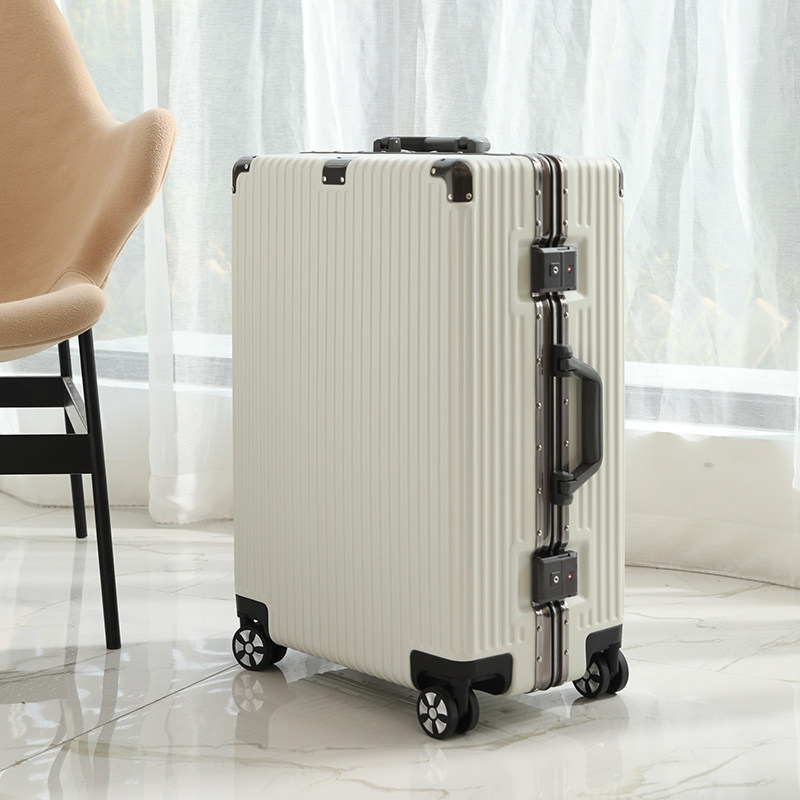 Luggage female pull box 2022 aluminum frame 20 inch thicker strong durable silent, multi - wheel password travel suitcase