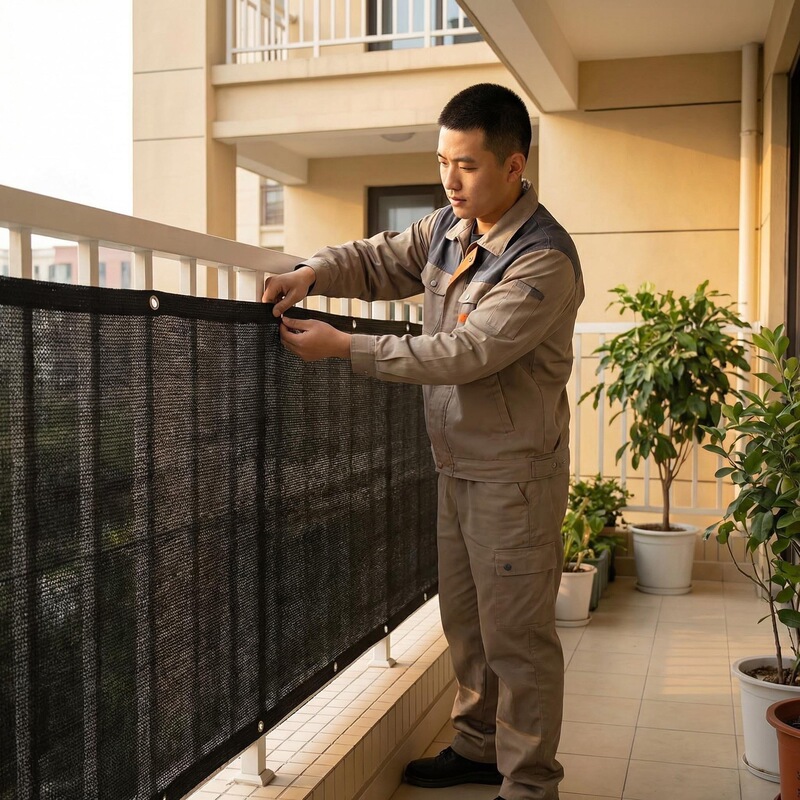 Balcony Net Hdpe Privacy Protection Net Breathable Model High-Quality with Free Cutting Scissors 200g Sunshade Net Fence Protection