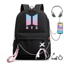 BTS Youth Group Same Casual Oxford Shoulder Backpack College Student uSB Charging Pack
