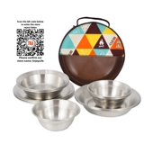 Пластины из нержавеющей стали и миски для кемпинга серия из нержавеющей стали.