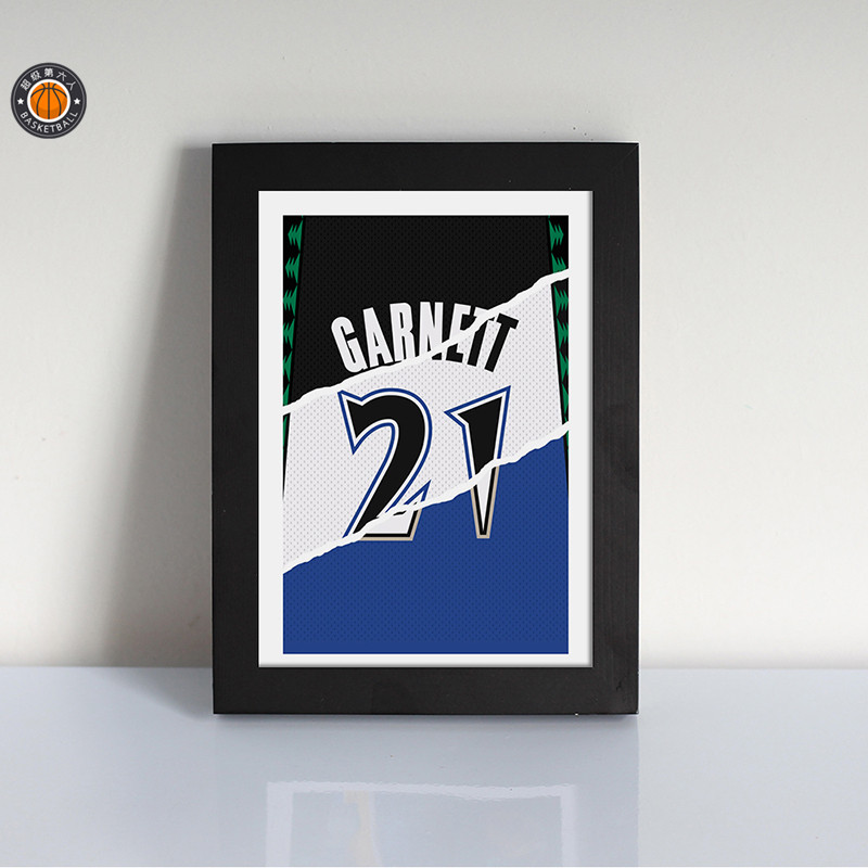 Garnett jersey splicing number 21 Number of wallpaper solid wood Decorative Photo Frame Photo Wall Fans Perimeter GIFT