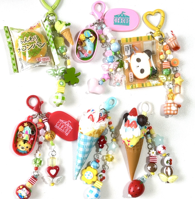 【Food-Themed Charm 1】 Japanese Food-Themed Beaded Phone Chain Charm Ccd Lanyard Phone Chain