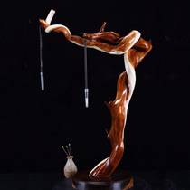 Taihang cliff cypress pen hanging pen holder Pen holder Natural solid wood Creative new Chinese solid wood retro simple desktop wooden root