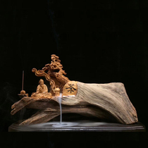 Taihang cliff cypress landscape ornaments reverse flow incense log carving Wood carving root carving Natural shape living room ornaments crafts