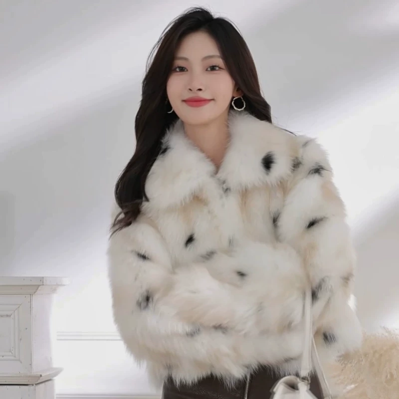 MDOUD «Shibuya Hot Girl» Bobcat новая лиса меха кожа принт Slim Wool Jacket Young