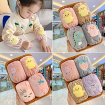 Male and female baby small sleeve cotton baby sleeve cute cartoon short sleeve head Anti-dirty autumn and winter children sleeve sleeve