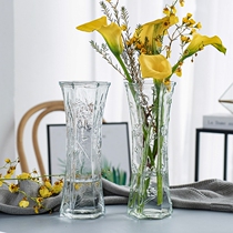 Lily flower special vase advanced sense jar large mouth large glass vase thick light luxury high end glass high style