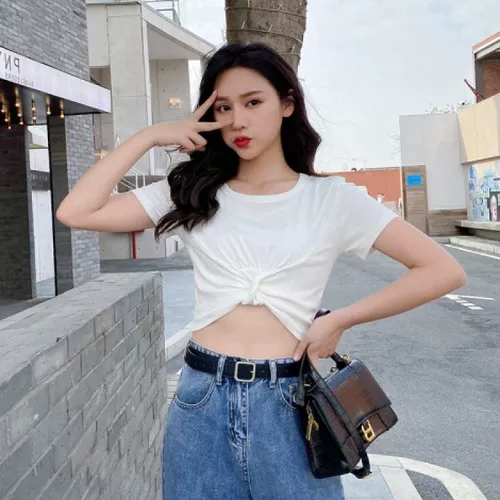 Летняя дизайнерская короткая футболка с коротким рукавом, 2020, тренд сезона