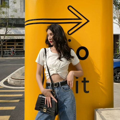 Летняя дизайнерская короткая футболка с коротким рукавом, 2020, тренд сезона