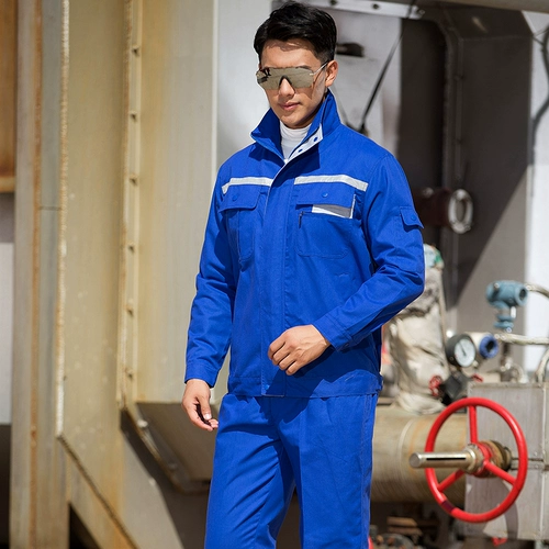 Рабочая одежда с длинной рабочей одеждой Установка мужской износостойкости весенней и осенней одежды в мастерской с пальто, рабочей трудовой службы моторных и электрических рабочих