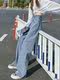 Spring and Autumn Retro Light Blue Wide Leg Jeans Women's 2026 New Straight Leg Loose High Waist Slim Floor-Mopping Pants