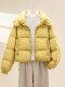 2025 Winter White Hooded Cotton Jacket Women's Cotton Padded Thick Loose Warm Short Short Bread Jacket for Little People