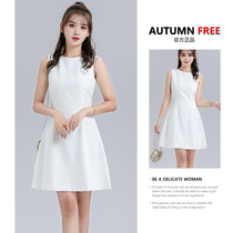 Sleeveless dress female summer slim waist and thin temperament goddess fan white light familiar style skirt light luxury small white skirt