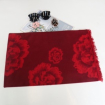 Song Silk Silk Large Scarf WJ0265-023 Sauce Great Rose 60CM by 200CM