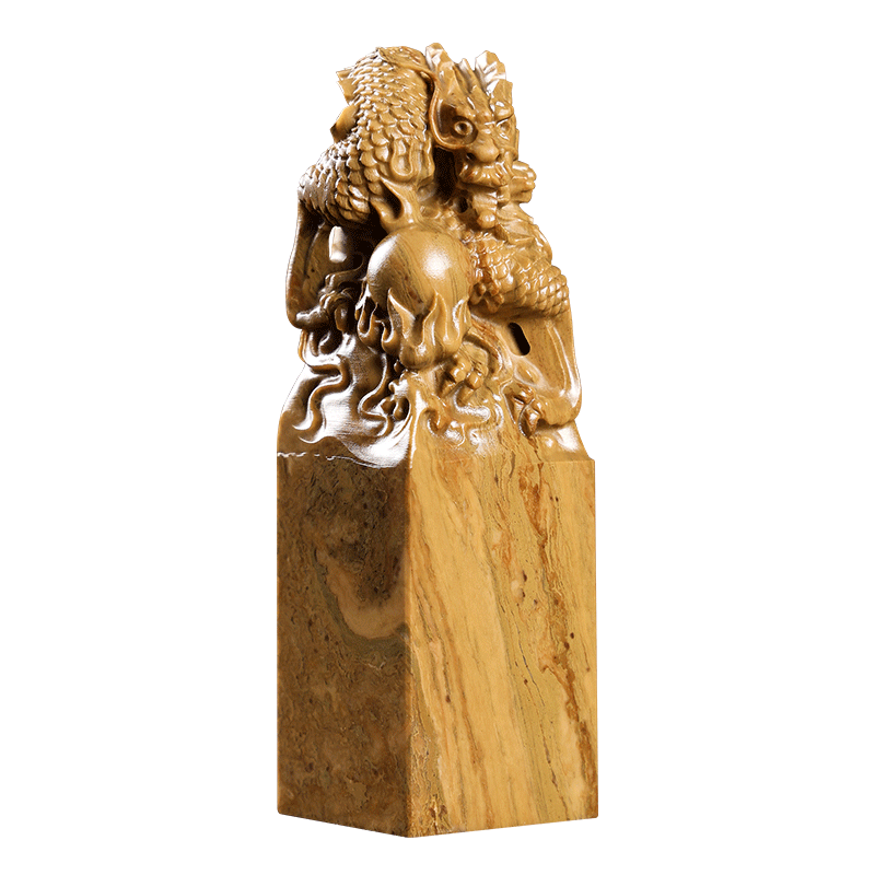 寿山石 紅石 龍 古獣 5cm 印材 印石 大材 書道 篆刻 落款 雅号 日