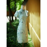 Летнее ципао, легкое элитное салатовое платье, 2024 года, подходит для подростков