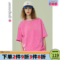 CONCORDEVENT2022 Summer new men and women lovers loose blouses with round collar embroidered short sleeves T-shirt surges