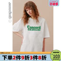 CONCORDEVENT Summer new logo print minimalist Mistress Short Sleeve Tidal loose pure cotton American t-shirt