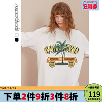 CONCORDEVENT Summer State Chains Short sleeves T-Shirts printed European and American Chains men and women loose white eroy clothes