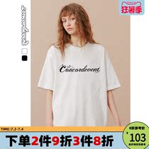 CONCORDEVENT Short sleeves men and women 2022 new lovers of summer clothing Compassionate American Semi-Cuff pure cotton T-shirt