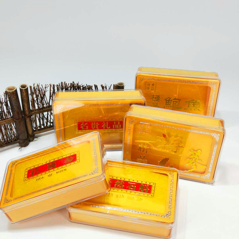 Rectangular Luxury Gift Box for Panax Notoginseng, Gastrodia Elata, Sea Cucumber, Maca, American Ginseng, Dendrobium, and American Ginseng in Plastic Packaging Rectangular Luxury Gift Box for Panax Notoginseng, Gastrodia Elata, Sea Cucumber, Maca, American Ginseng, Dendrobium, and American Ginseng in Plastic Packaging