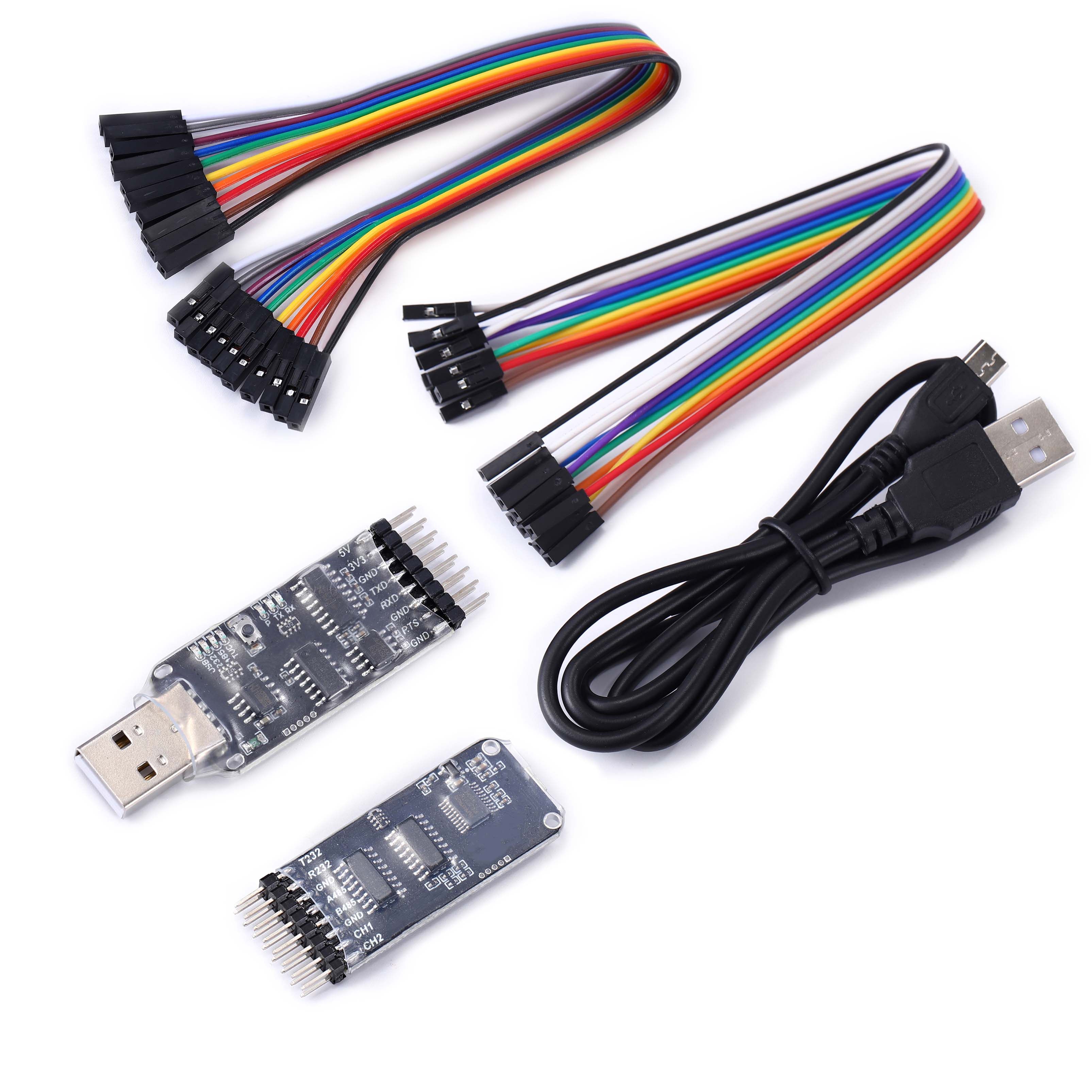 十合一多功能串口模块CP2102 CH340 USB转TTL RS485 RS232 全互通