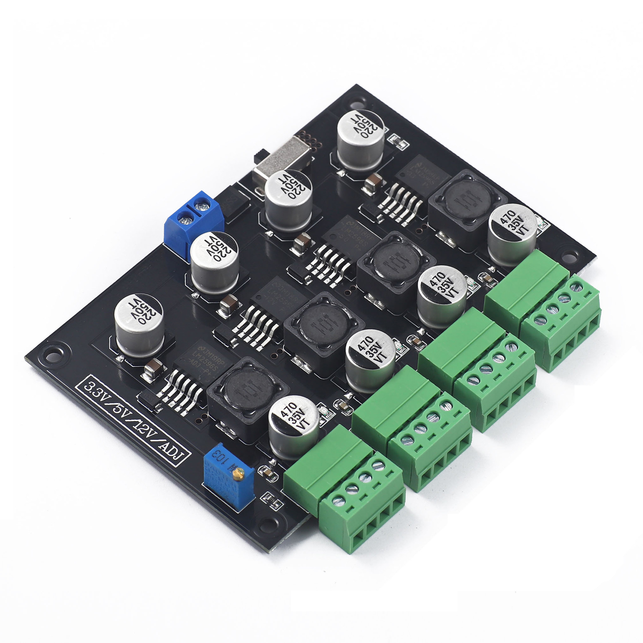 LM2596多路开关电源模组 DC-DC降压电源模组 3.3V至12V可调电源 LED芯片应用电源