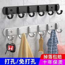 Black free punching hanging clothes hanger wardrobe Shoes Cabinet Side Hanging Clothes Hook Space Aluminum Room Door Hooks Bathroom Door Rear rack