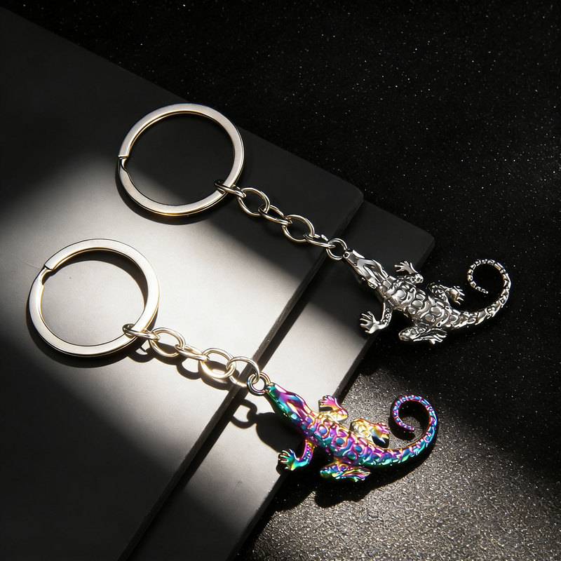 Fashionable Colorful Crocodile Keychain Bag Pendant Trendy Zinc Alloy Animal Keychain Gift Accessory
