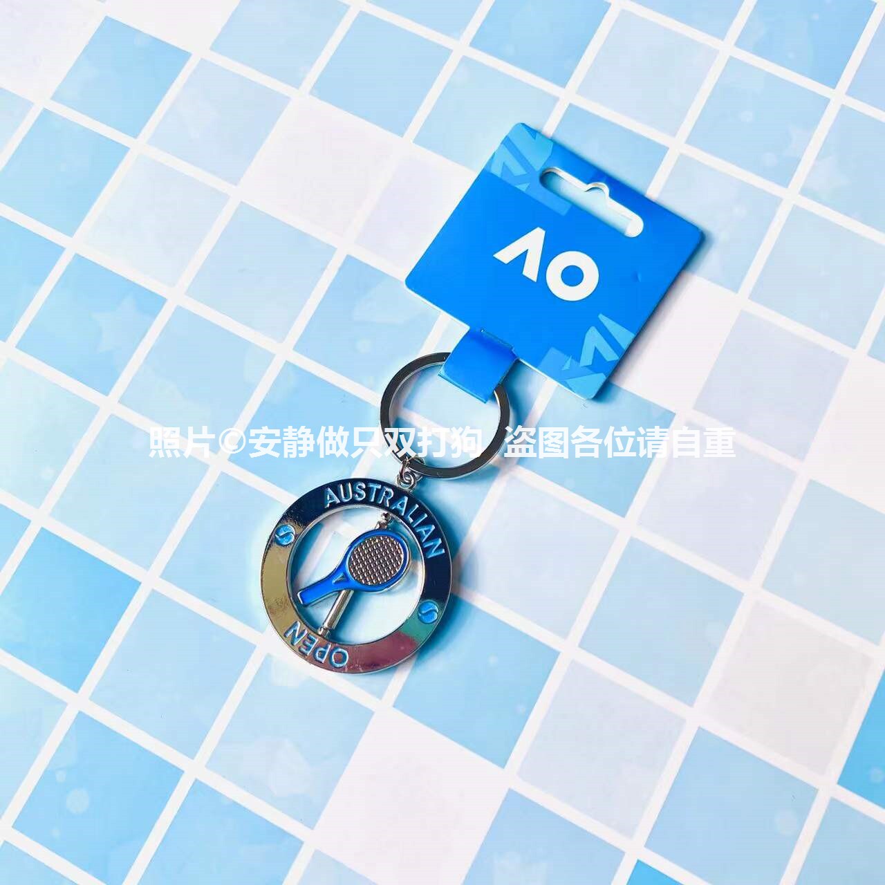 Spot 2022 Australian tennis keychain rotating racket key ring Australian Open Perimeter Souvenir