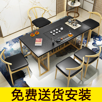 Integrated tea table chair combined to fire stoneware tea a few balcony tea table Zen demeaning modern tea set suit