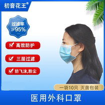 Hatsuke Kaowang medical surgical mask anti-droplets sterile breathable three-layer protective non-woven melt spray cloth