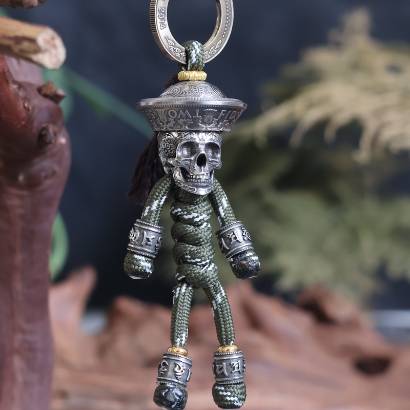 【Coin Castle】Foreign Coin Hat Skull Soldier Retro Creative Handmade Pendant Keychain Bag Charm
