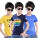 Áo thun ngắn tay bé trai 2020 quần áo trẻ em mới Phiên bản Hàn Quốc của quần áo mùa hè hợp thời trang bé trai 10 tuổi áo thun bé trai vải bông tinh khiết nửa tay - Áo thun