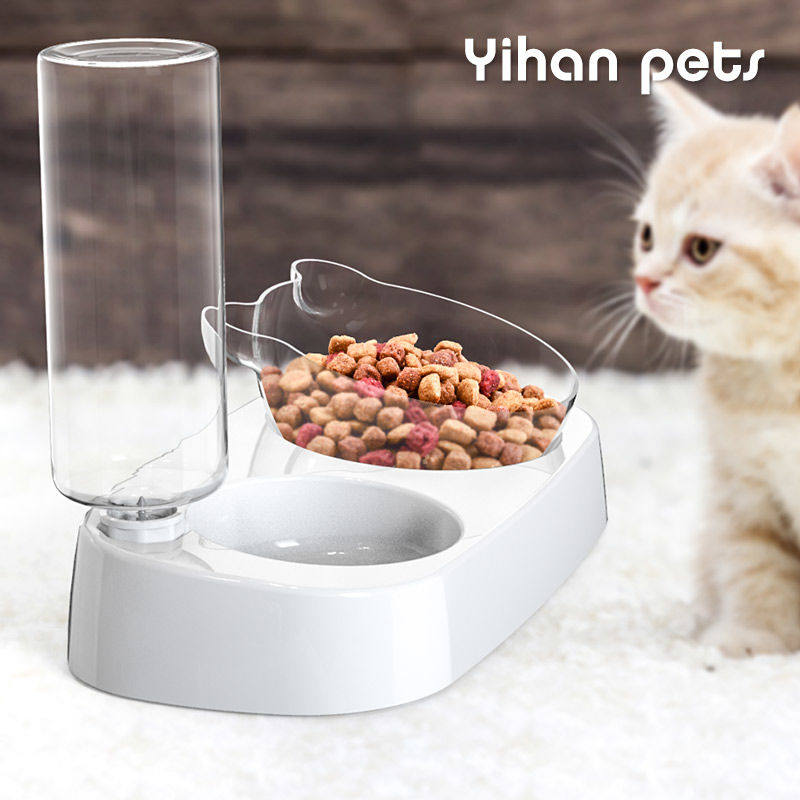 Dog bowl bowl bowl double bowl automatic drinking water protection cervical spine against dog food bowl cat pot pet supplies