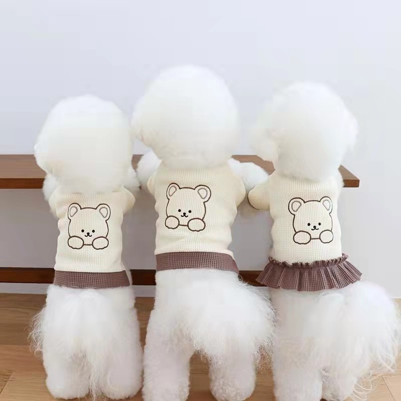 Puppy dog ​​cat princess skirt summer clothes Pomeranian bear Teddy Yorkshire small puppy spring and autumn thin section