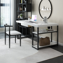 Solid wood desk simple home study bedroom desk Nordic Iron White writing desk computer table