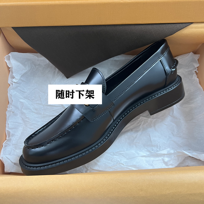 【High-End Craftsmanship】Highly Recommended!! the Quality Is Evident. Thick-Soled Women's Black Leather Loafers 【High-End Craftsmanship】Highly Recommended!! the Quality Is Evident. Thick-Soled Women's Black Leather Loafers
