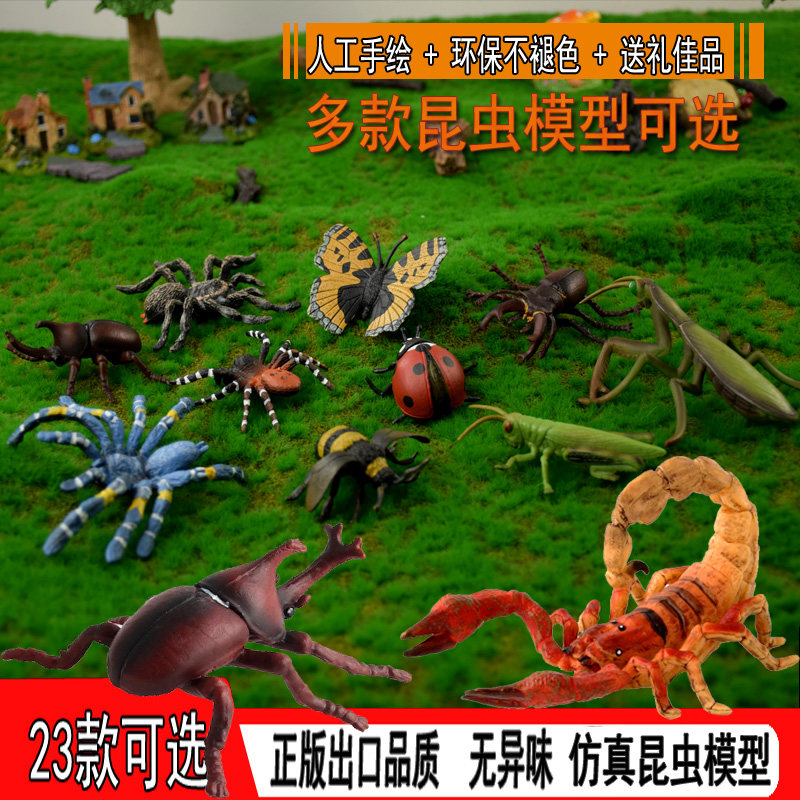 Simulation insect toy Children solid animal model Early education cognition Butterfly bee Scorpion mantis dragonfly Spider