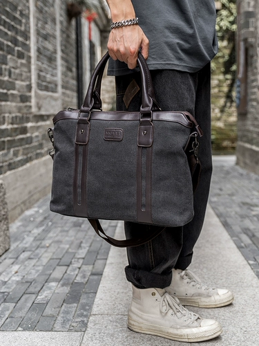 Тканевая портативная вместительная и большая сумка на одно плечо, ноутбук, бизнес-версия