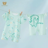 Детский хлопковый комбинезон для новорожденных, летняя тонкая пижама для отдыха, боди, 1-18 мес.