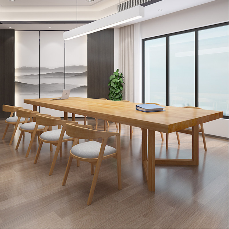 Solid wood conference table long table negotiation chair combination training table computer desk rectangular modern minimalist workbench