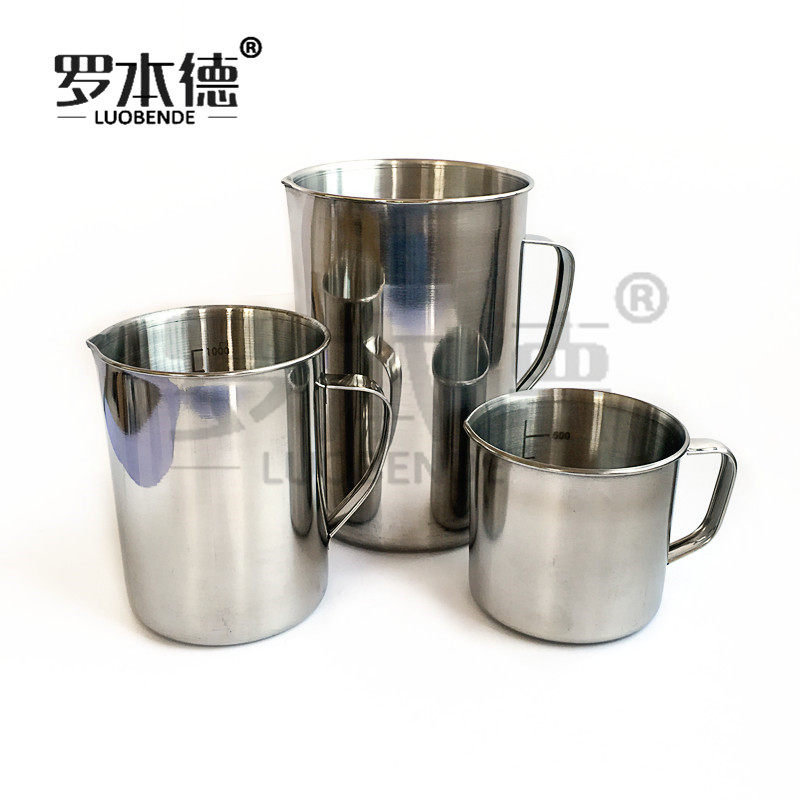 实验室烧杯量杯 500 1000ml 2000毫升304不锈钢量杯 刻度杯