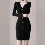 Элитное изысканное демисезонное базовое модное платье, коллекция 2023, увеличенная толщина