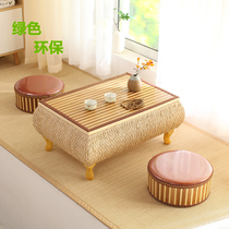 Tatami tea table floating window to collect small tables Japanese Zen tea table pure hand-made balcony small tables