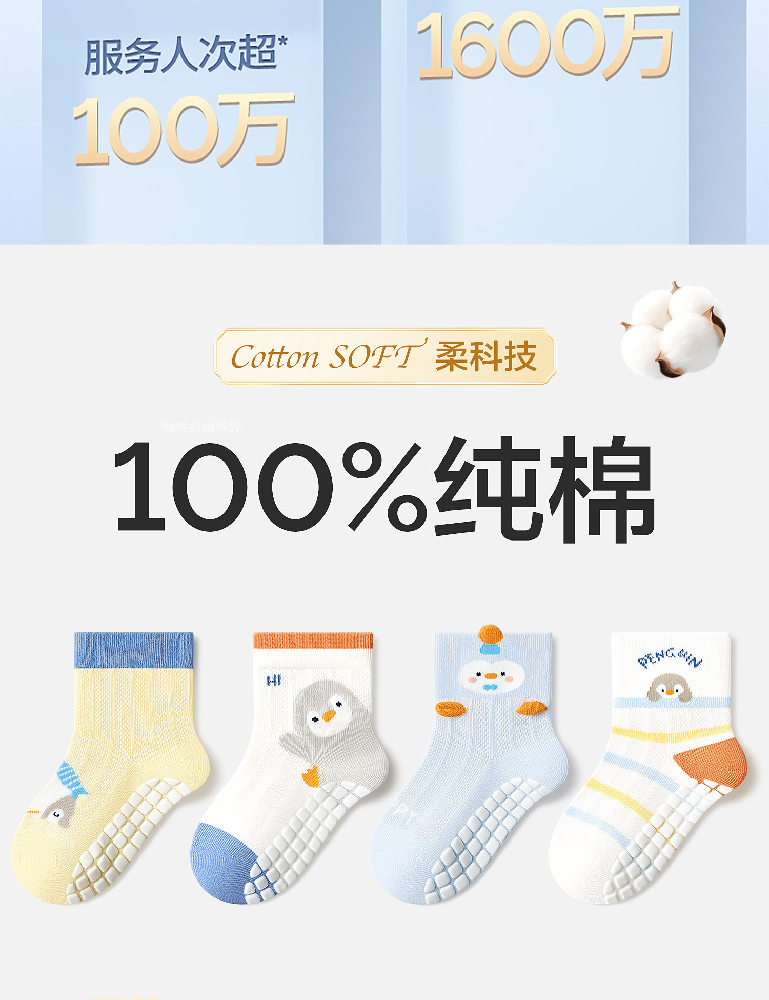 宝宝地板袜夏季薄款纯棉a类室内隔凉防滑袜男童中筒婴儿学步袜子 — 2