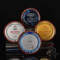  Wooden medal customization Custom creative round wooden tray gold foil authorized honor agent dealer plaque production